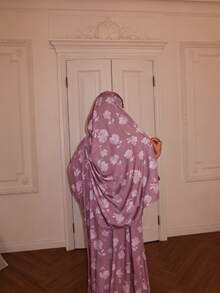 Al Najma Women's Floral Print Casual Party & Travel Robe - Baby Pink - View 3