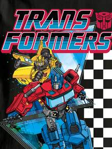 Transformers X SHEIN 青少年男孩字母棋盤格印花短袖休閒T恤 - 白色 - 查看 5