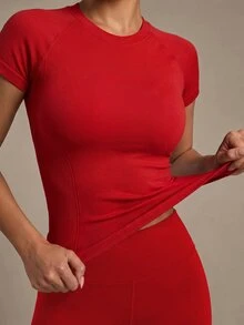 Costa Lumi One Shoulder Cut Out Sports Top Gym Top Fitted Shirtworkout Tank Top - Red - View 7