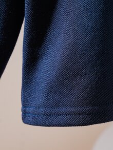 SHEIN 男嬰海軍藍米色馬刺繡長袖 Polo 上衣，學院風優雅大方圖案美學保守風 T-shirt，適合秋季生日 - 藏蓝色 - 查看 5
