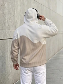 KRYTIVO 男士街頭時尚連帽衫，秋冬舒適套頭連帽衫，男士時尚穿搭 - 彩色 - 查看 2