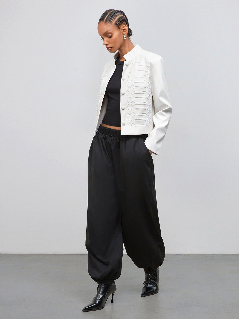 SHEIN Maija Jaqueta Feminina Elegante para Trabalho, Cor Sólida, Gola Alta, Outono