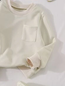 SHEIN 小男孩 3 件組簡約長袖套頭衛衣套裝 日常基礎款服飾 - 彩色 - 查看 6