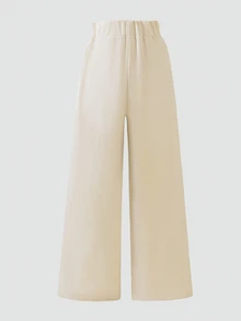 SHEIN Tween Girl) Double Button Straight Leg Elegant Commuter Pants, Fall Clothes, Fall, Holiday Outfits, Casual - Apricot - View 2