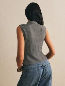 Poéselle Women's Striped Casual Versatile Daily Jacket - Grey - View 2
