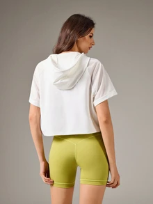 OutZeal Women Outdoor White Tee Hiking Camping Workout Natural Soft Mesh Sleeve Short Sleeve Hoodie Summer Spring - White - View 6