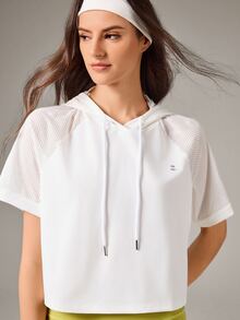 OutZeal Women Outdoor White Tee Hiking Camping Workout Natural Soft Mesh Sleeve Short Sleeve Hoodie Summer Spring - White - View 7