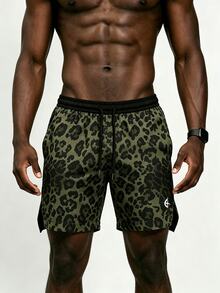 Acti Log Men's Leopard Print Athletic Shorts - Multicolor - View 4