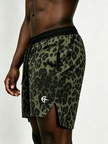 Acti Log Men's Leopard Print Athletic Shorts - Multicolor - View 3