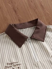 SWAVVY 男士字母條紋短袖休閒 Polo 衫 - 黑與白 - 查看 6