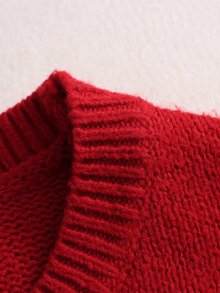 Nevyona Women's Christmas Bow Decor Sweater And Mini Skirt 2 Pieces Set - Red - View 4