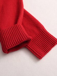 Nevyona Women's Christmas Bow Decor Sweater And Mini Skirt 2 Pieces Set - Red - View 7