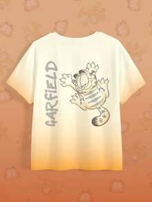 GARFIELD | SHEIN Women's Letter Cartoon Print Casual Daily Short Sleeve T-Shirt - White - View 8