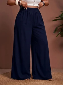 Zivah Navy Blue Plus Size Casual Soft Form Decent Pants, Suitable For Autumn Formal Vacation - Multicolor - View 6