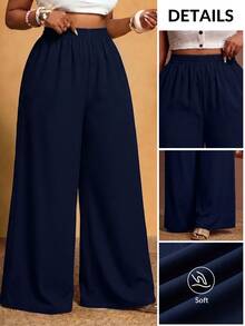 Zivah Navy Blue Plus Size Casual Soft Form Decent Pants, Suitable For Autumn Formal Vacation - Multicolor - View 9