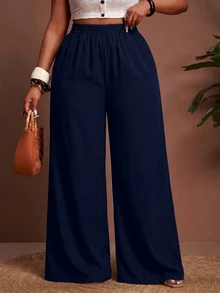 Zivah Navy Blue Plus Size Casual Soft Form Decent Pants, Suitable For Autumn Formal Vacation - Multicolor - View 7