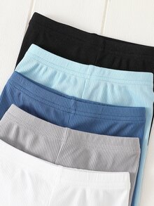 SHEIN Vintaside Kids 5pcs/Pack Unisex Baby Striped & Star Print Pants Autumn Fall - Multicolor - View 8