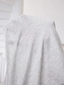 Solflare Plus Size Solid Color Top & Shorts 2 Pieces Set Fall - Light Grey - View 8