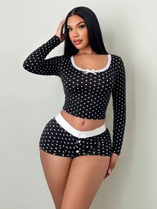 SHEIN SXY Women Two-Piece Outfits - Black and White - View 5