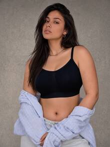Esseday Plus Size Seamless Wire Free Sports Bra Adjustable Straps Breathable Everyday Bralette For Women - Black - View 4