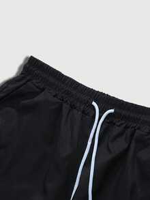 ROMWE MEN Goth Men's Dragon Woven Loose Wide Leg Long Pants - Multicolor - View 5