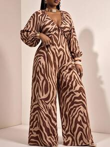 Truni Plus Size Jumpsuits Fall - Multicolor - View 3