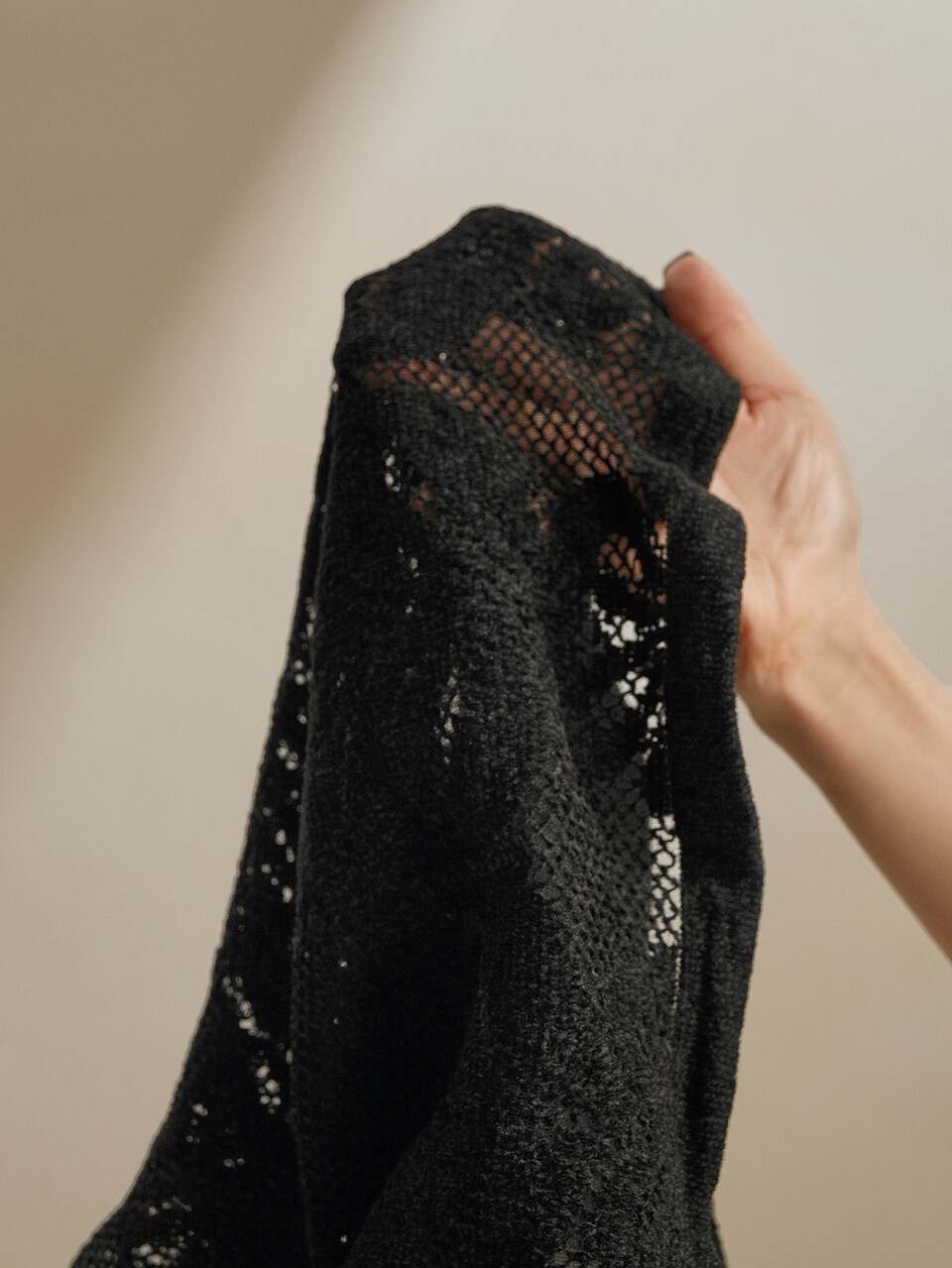 Elegant Floral Jacquard Sheer Round Neck Women's Black Sweater, Chinese New Year Clothing, Winter Knitted Pullover Blouse For Women