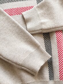 PrepCrw Boys Baby Blue Pattern Turtleneck Sweater Birthday Nursery Winter - Khaki - View 5