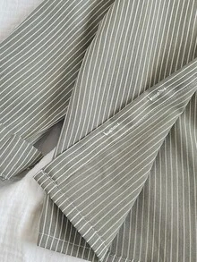 SHEIN Playful Pals 小男孩休閒舒適長袖襯衫，精緻恐龍刺繡，可搭配休閒T恤與休閒長褲，適合日常休閒穿著、校園百搭，適用於秋冬、度假、旅行、放鬆、曬日光浴、夏季 - 軍綠色 - 查看 5