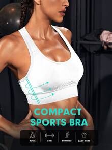 Velisys Velisys 女款純色露背設計運動內衣（無縫）健身運動 棕色 白色 夏季運動風運動健身 - 彩色 - 查看 4