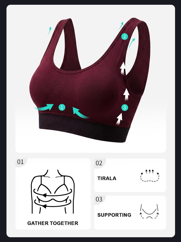 Velisys Velisys Women's Solid Color Backless Design Sports Bra (Seamless) Gym Workout Brown White Summer Sporty Athletic Sporty Gym Workout - Multicolor - View 3