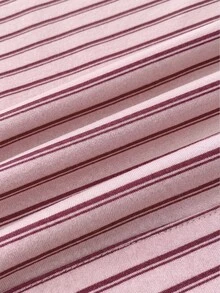 Kids Tween Girls Casual Crew Neck Drop Shoulder Sweatshirt Back-To-School School Pink Stripe Autumn - Multicolor - View 4