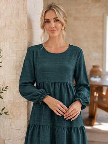 EMERY ROSE Women's Casual Mid-Length Dress For Autumn - Lake Blue - View 7