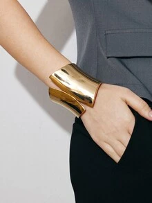 Ashenrae 1 st. Överdriven Enkelt mode Glansig Metallic Öppna Armband För kvinnor , Retro & Elegant Design För Fotografi , Party , Datekväll , - Guld - Visa 7