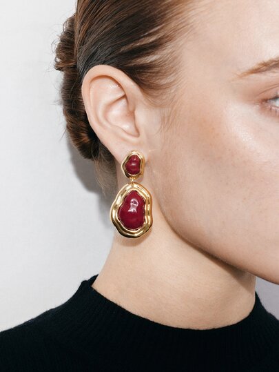 Ashenrae 1 par de pendientes elegantes y vintage con forma asimétrica y minimalista, accesorios versátiles para el transporte