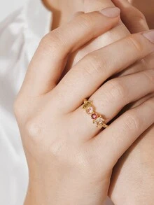 Ashenrae 1 PC Luxury Cubic Zirconia Ring For Women For Wedding Engagement Party Jewelry Valentine's Day Gift - 1# - View 2