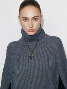 Ashenrae 1pc Vintage Bohemian Geometric Line Design Pendant Necklace, Suitable For Vacation Wear All Seasons - Necklace - View 4