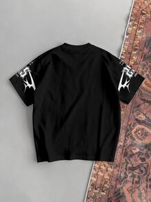 Aesthetic Post Camiseta de manga corta con cuello redondo y estampado numérico de color contrastante para hombre, verano - Multicolor - Ver 6