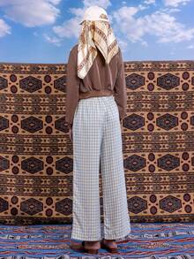 East & Noor Spring ClothesSolid Zip Up Crop Bomber Jacket In Fall/Winter - Coffee Brown - View 4