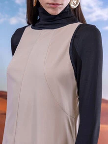 East & Noor Women's Color Block Casual Party Long Dress,Summer Dresses For Women - Khaki - View 2