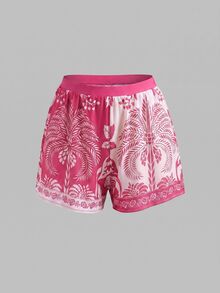 Swim Oasis 女款花卉印花連體泳衣附遮陽短褲套裝，度假適用 - 彩色 - 查看 6