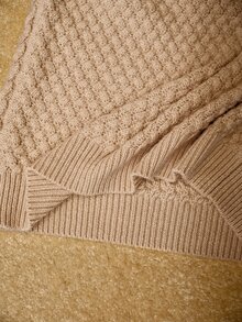 MOTF PREMIUM WOMEN'S AUTUMN/WINTER CASHMERE JACQUARD PATTERN COLORBLOCK BUTTON KNIT 2 PIECES SET - Khaki - View 9