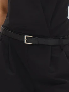 MUSEYN Black Woven Wrap Front Belted Halterneck Jumpsuit Structured Tailored Polished Party Evening Fall New Season Capsule Wardrobe - Black - View 8