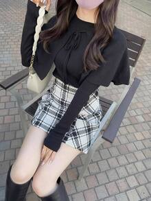 Bijouette Plus Size Skirts Fall - Black and White - View 4