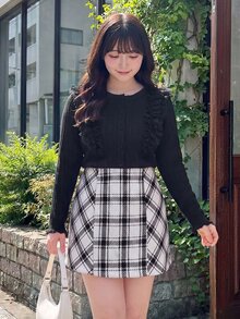 Bijouette Plus Size Skirts Fall - Black and White - View 13