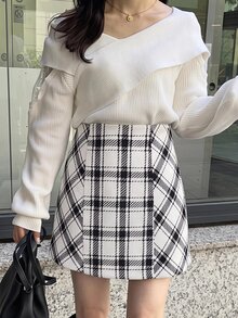 Bijouette Plus Size Skirts Fall - Black and White - View 5