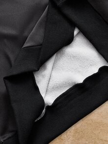 HIMLAND Men Black Color Block Sweatshirt Long Sleeve Crew Neck Patchwork Relaxed Fit Casual Pullover Streetwear Soft Fabric Daily Wear Autumn Spring Style Top - Multicolor - View 6