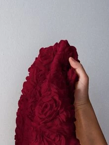 SHEIN ICON Form-Fitting Floral Jacquard Long Dress,Summer Dresses
Spring Clothes - Burgundy - View 7