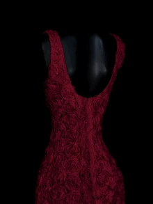 SHEIN ICON Form-Fitting Floral Jacquard Long Dress,Summer Dresses
Spring Clothes - Burgundy - View 4