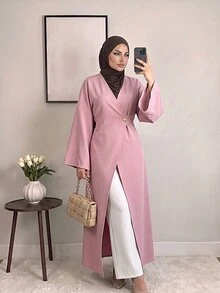 Celisse Women's Elegant Commute Solid Color Thin Jacket - Pink - View 1